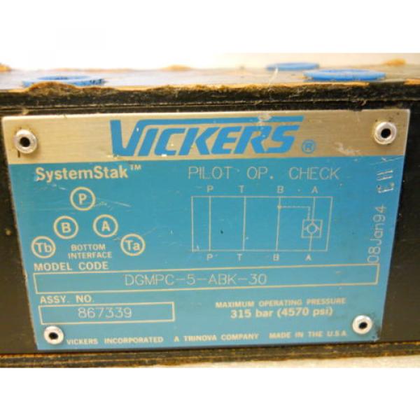VICKERS Botswana  DGMPC-5-ABK-30 SYSTEM STACK CHECK VALVE P/N 867339 Origin CONDITION NO BOX #3 image