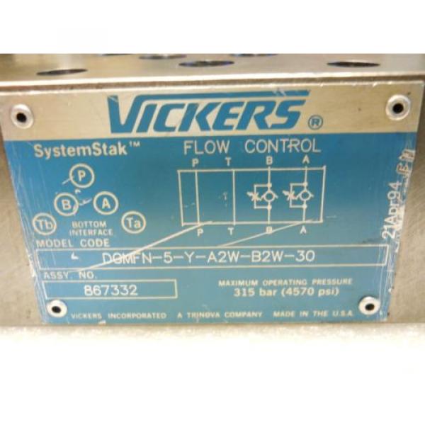 VICKERS Luxembourg  867332 SYSTEMSTAK FLOW CONTROL VALVE DGMFN-5-Y-A2W-B2W-30 USED CONDITION #2 image