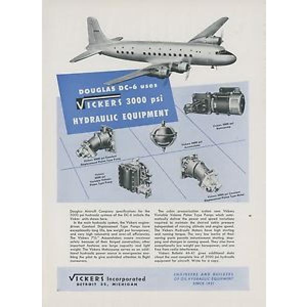 1946 Cuba  Vickers Aviation Hydraulic Ad Douglas DC-6 Aircraft Airliner Vintage #1 image