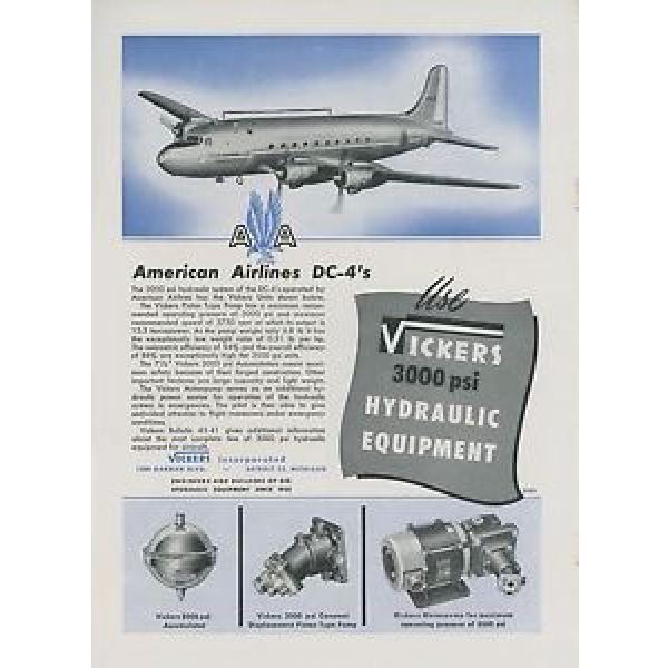 1946 Honduras  Vickers Aviation Hydraulic Ad American Airlines Douglas DC-4 Airplane #1 image