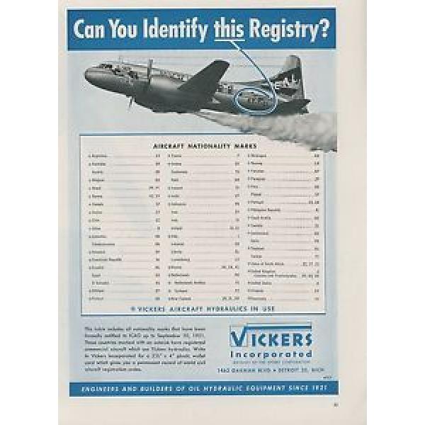 1952 Honduras  Vickers Hydraulics Ad Ethiopian Air Lines Airplane Aircraft Registry Marks #1 image