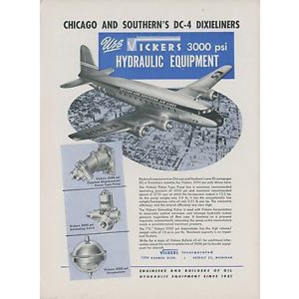1946 Andorra  Vickers Aviation Hydraulic Ad Chicago amp; Southern Douglas DC-4 Dixieliner #1 image
