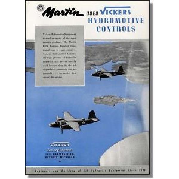1942 Denmark  Martin B-26 medium bomber photo ~ Vickers hydraulic controls print-ad #1 image