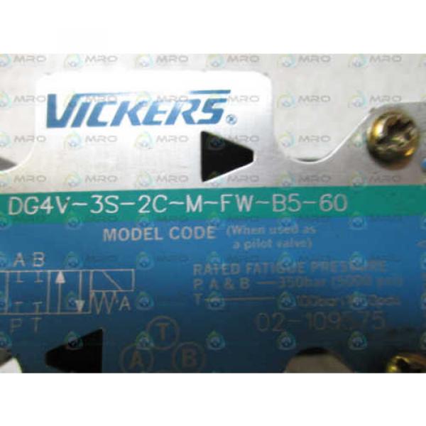 VICKERS Laos  DG4V-3S-2C-M-FW-B5-60 HYDRAULIC SOLENOID VALVE AS PICTURED USED #1 image