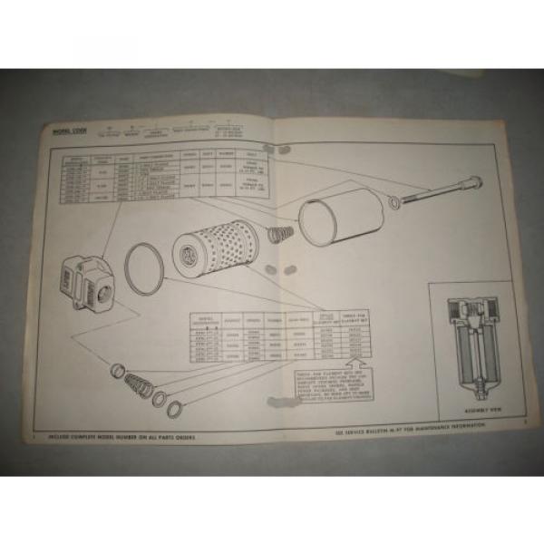 VICKERS Swaziland  HYDRAULICS OFM-100, 200,300  RETURN LINE FILTERS SERVICE PARTS CATALOG #2 image