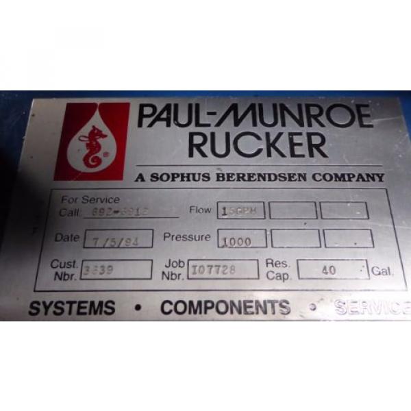 Z125357 Bulgaria  Vickers/Pual-Munroe Rucker Hydraulic Power Unit Pump 1000 PSI @ 15 GPM #4 image