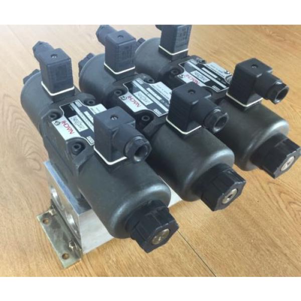 Lot Turkey  of 3 Nachi SA-G03-C6-D1- E21 Hydraulic Valve with Double Solenoid #9 image