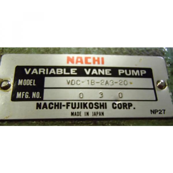 Nachi-Fujikoshi Lesotho  Variable Vane Pump VDC-1B-2A3-20_VDC1B2A320_Motor AEEFPP 2HP 3PH #5 image