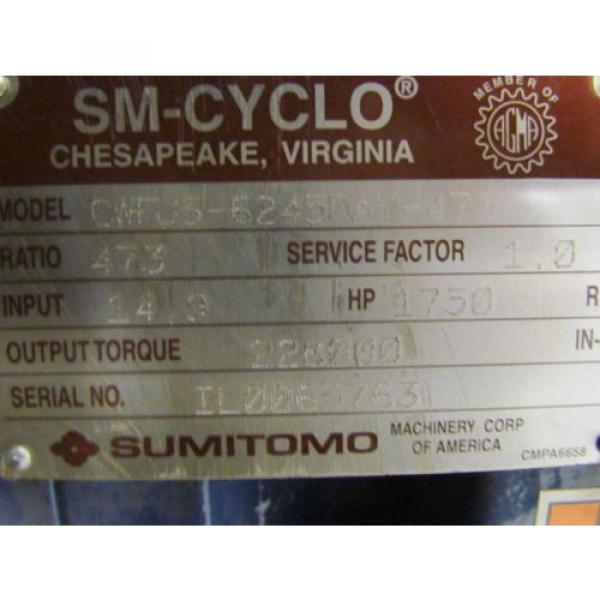 Sumitomo Machinery SM-Cyclo CWFJS-6245DAY-473 473:1 Inline Gear Reducer 149 HP #2 image