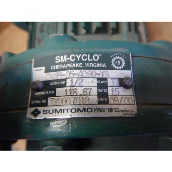 Origin Sumitomo CNHM-05-4090-YB Gear Reducer amp; Motor 1/2 HP 15:1 Ratio 230/460 Volt #3 image