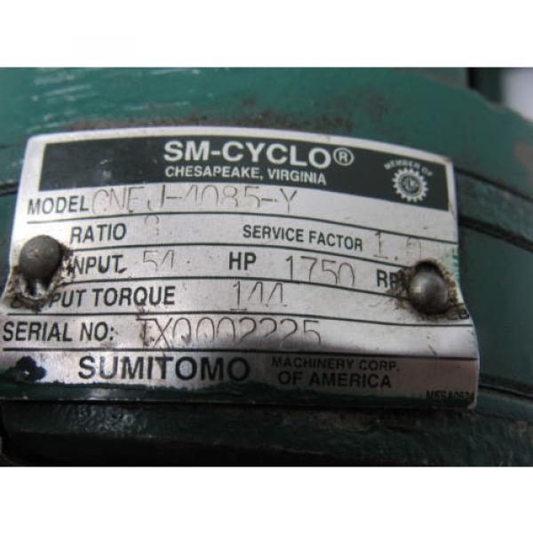 Sumitomo SM-Cyclo CNFJ-4085-Y 3/4HP Gear Motor 21:1 Ratio 208-230/460V 3Ph #9 image