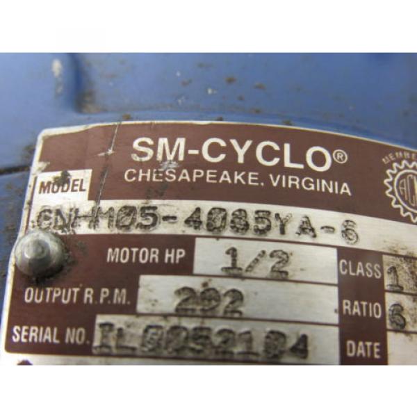 Sumitomo SM-Cyclo CNHM05-4085YA-6 1/2HP Gear Motor 6:1 Ratio 208-230/460V 3Ph #8 image