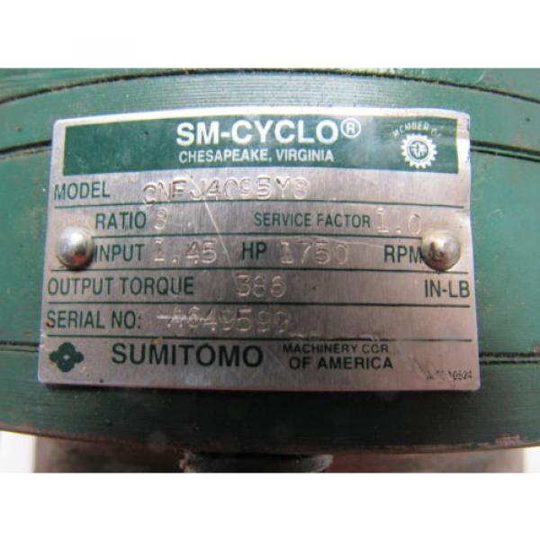 Sumitomo SM-Cyclo CNFJ-4095Y8 Inline Gear Reducer 8:1 Ratio 145 Hp #10 image