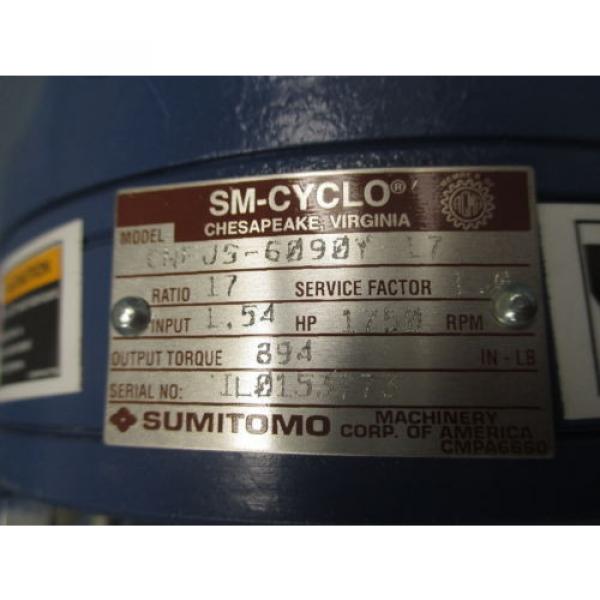 Sumitomo SM-Cyclo Gear Reducer: Model CNF JS-6090Y-17, ratio 17:1, 154 HP #2 image