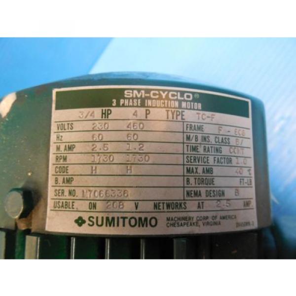 SUMITOMO RMH08-50RY AC GEAR MOTOR CLASS I MOTOR HP 3/4 RATIO 30 RPM 583 #3 image