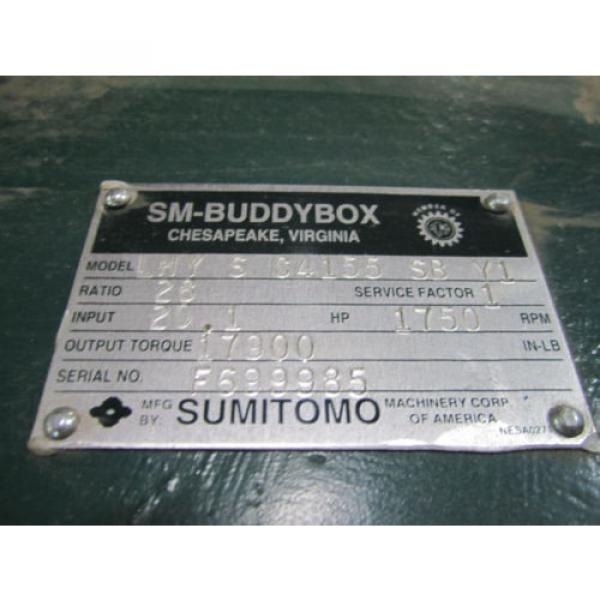 Sumitomo gear drive, model LHYSC4155SBYI, s/n F699985, ratio 28 rpm input 1750 #2 image