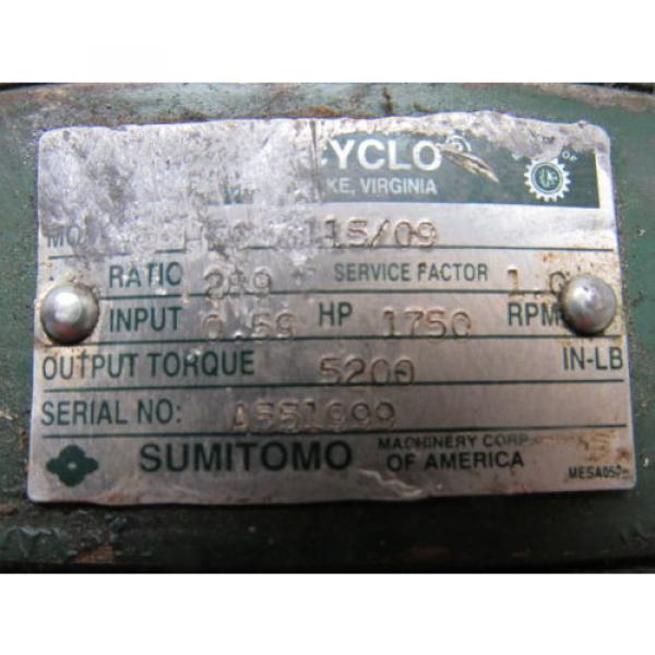 Sumitomo SM-Cyclo HVC 3115/09 Inline Gear Reducer 289:1 Ratio 059 Hp #9 image