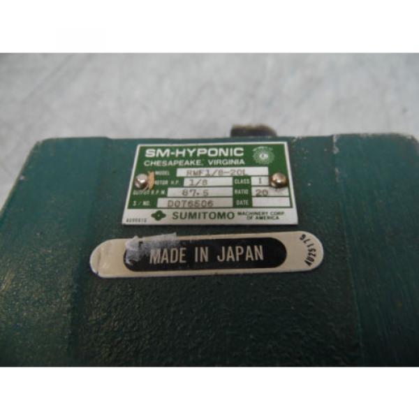 Sumitomo SM-Hyponic Induction Geared Motor, RMH1/8-20L, 20:1 Ratio,  WARRANTY #3 image