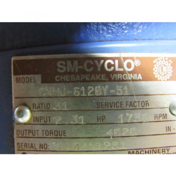 Sumitomo SM-Cyclo CNHJ-6120Y-51 Inline Gear Reducer 51:1 Ratio 231 Hp #9 image