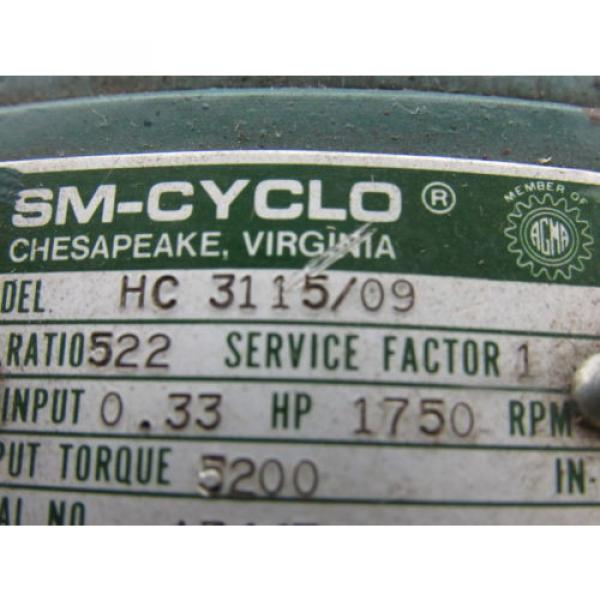 Sumitomo SM-Cyclo HC 3115/09 Inline Gear Reducer 522:1 Ratio 033 Hp #10 image