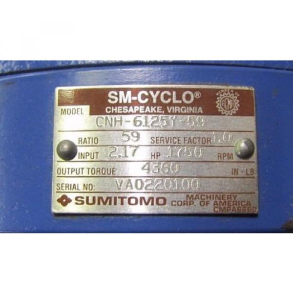 SUMITOMO CNH-6125Y-59 SM-CYCLO 59:1 RATIO WORM GEAR SPEED REDUCER GEARBOX Origin #2 image