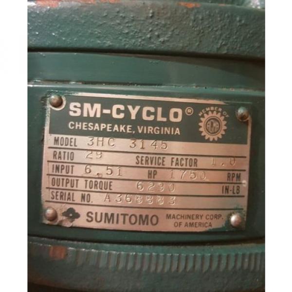 SUMITOMO SM-CYCLO 3HC 3145 SPEED REDUCER 29-RATIO 1750 RPM 6290 TORQUE Origin $6 #4 image