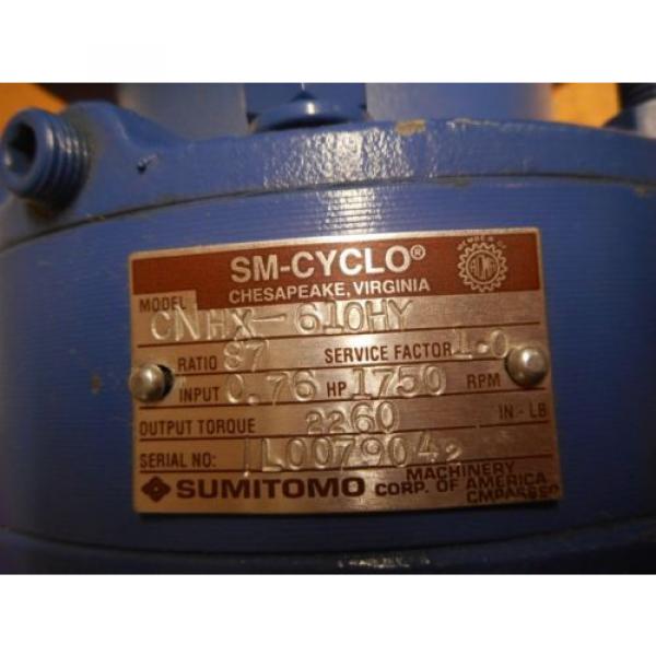 SUMITOMO SM-CYCLO CNHX-610HY Speed Reducer Ratio 87 76HP 1750RPM origin Old Stock #6 image