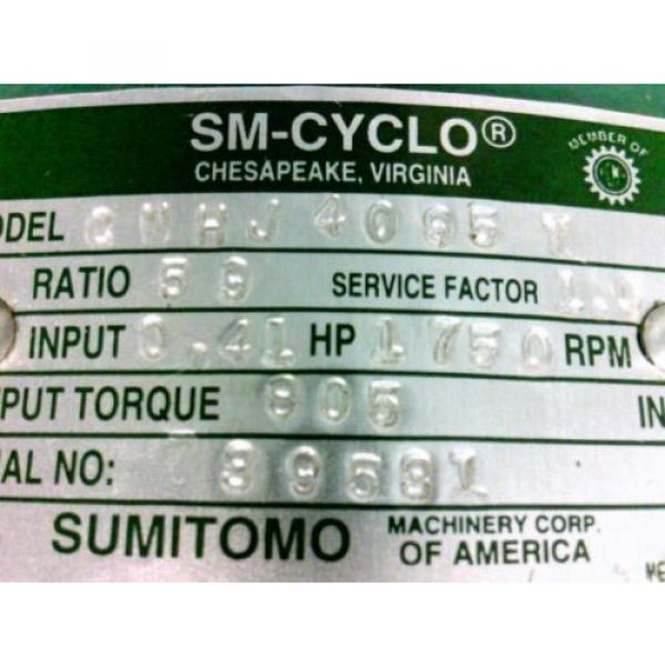 SUMITOMO SM-CYCLO REDUCER Ratio 59 41Hp 1750rpm #5 image
