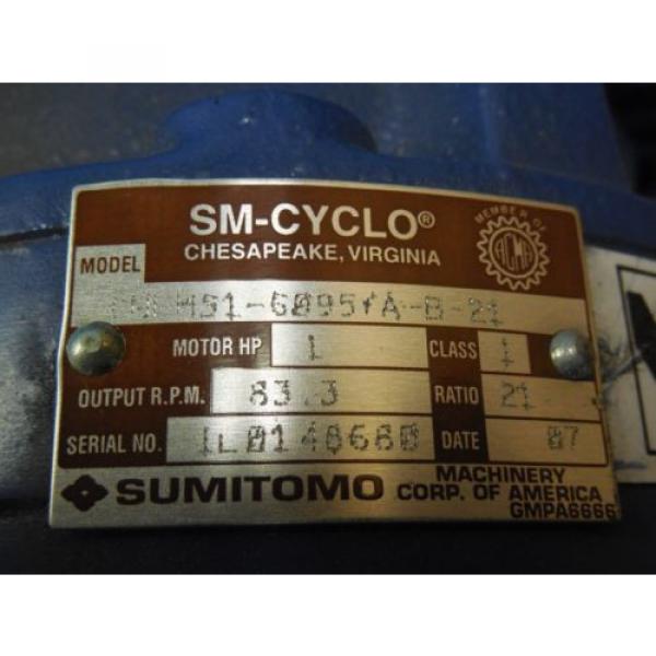 SM CYCLO SUMITOMO CNFMS1-6085YA-B-21 AC MOTOR INDUSTRIAL MACHINERY TOOLING #5 image