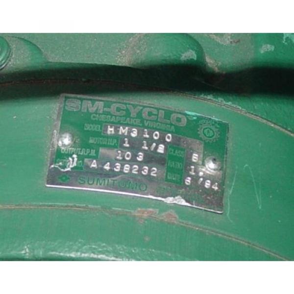 Sumitomo SM-Cyclo HM3100 1-1/2 hp 3ph Electric Motor 17:1 ratio 1-1/8#034; output #2 image