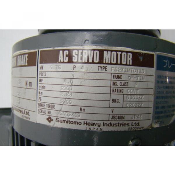 Sumitomo Heavy Industries AC Servo Motor Magnetic Brake 200VAC FS27IMTCT16 #2 image