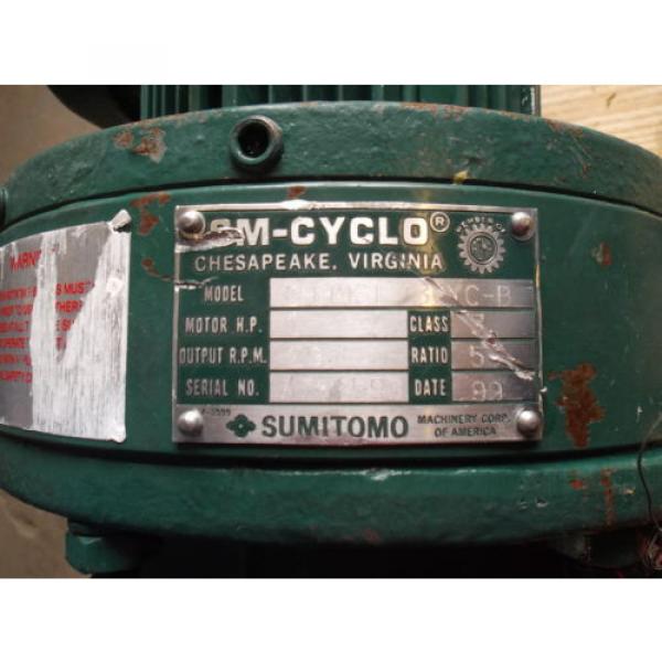 SUMITOMO SM-CYCLO CHHMS14130YC-B GEARMOTOR, RATIO 55, 1 HP, 1750 RPM USED #3 image