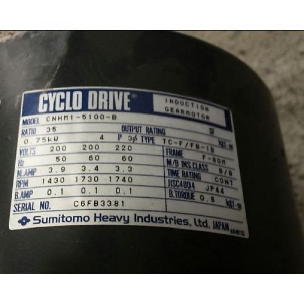 Cyclo Drive Induction Gearmotor Sumitomo CNHM1-5100-B #2 image