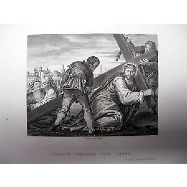 1838   BOOK PLATE PRINT PICTORAL HISTORY OF BIBLE BY VERONESE CHRIST BEARING CROSS Original import #1 image