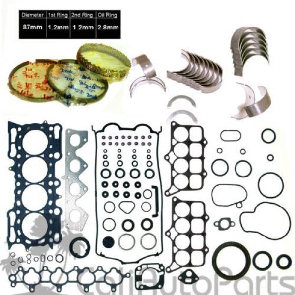 98-01   Honda Prelude 2.2L H22A4 DOHC VTec Full Set Piston Rings Main Rod Bearings Original import #1 image