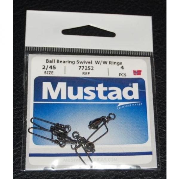 Mustad   77252-2/45 Ball Bearing Swivel Welded Rings and Cross Lock Snap 45lb Original import #1 image