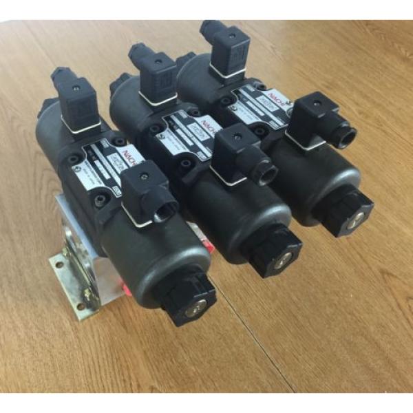 Lot Turkey  of 3 Nachi SA-G03-C6-D1- E21 Hydraulic Valve with Double Solenoid #2 image