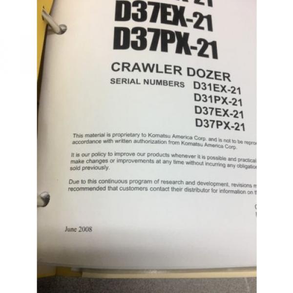 KOMATSU Barbuda  D31EX-21 D31PX-21 D37EX-21 D37PX-21 Crawler Dozer Shop Manual / Service #4 image