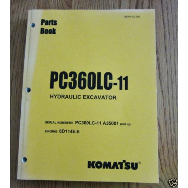 KOMATSU Denmark  HYDRAULIC EXCAVATOR PC360LC-11 PARTS BOOK SER # A35001 AND UP #1 image
