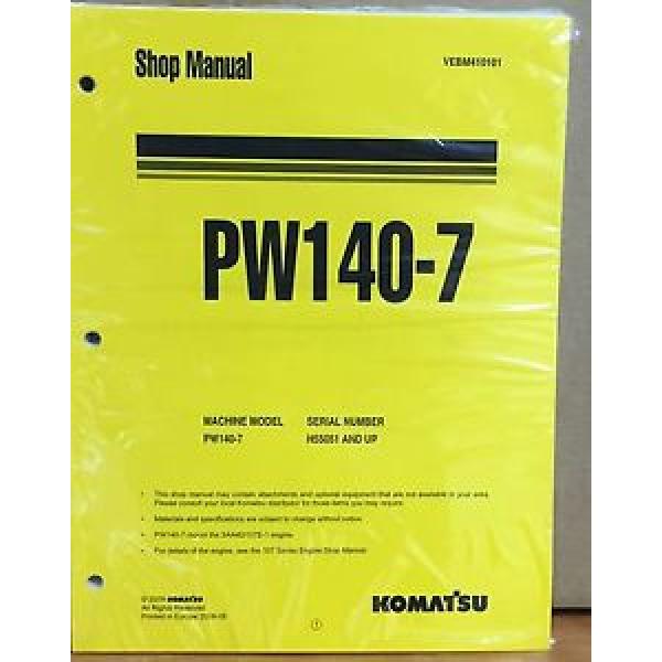 Komatsu Brazil  Service PW140-7 Excavator Shop Manual NEW REPAIR #1 image