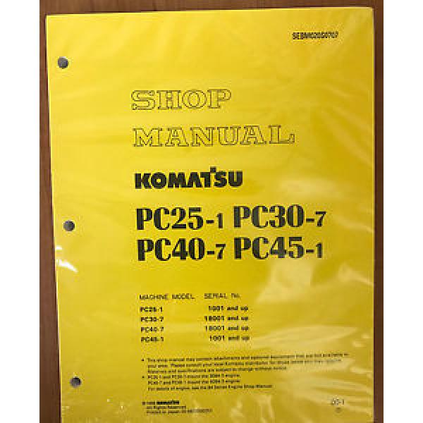 Komatsu Bahamas  Service PC25-1/PC30-7/PC40-7/PC45-1 Shop Manual #1 image