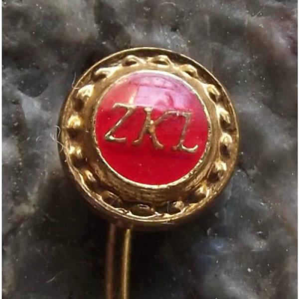 ZKL Ball Bearing Company of Czechoslovakia Race &amp; Cage Advertising Pin Badge Original import #3 image