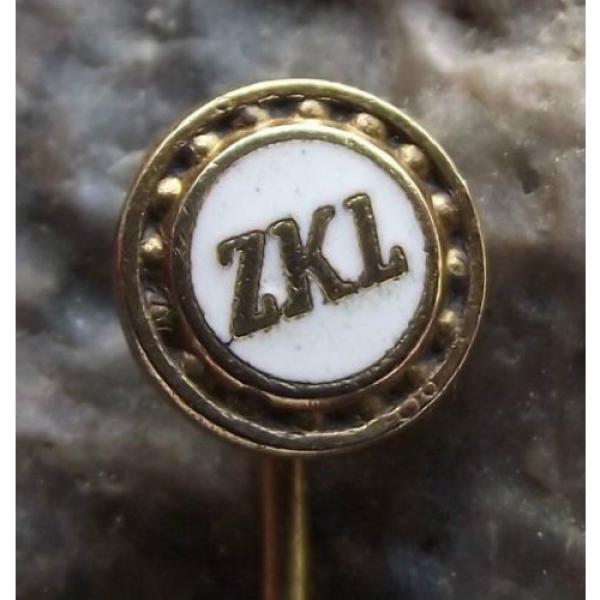 Vintage ZKL Czechoslovakia Ball Bearing Firm Race &amp; Cage Advertising Pin Badge Original import #1 image