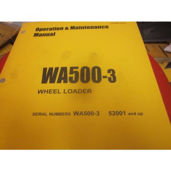 Komatsu Uruguay  WA500-3 Wheel Loader Operation &amp; Maintenance Manual s/n 52001 &amp; Up #1 image