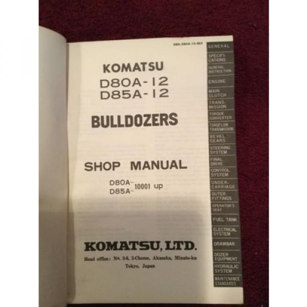 Shop Cuinea  Manual Komatsu D80A -12 D85A-12 Bulldozer #2 image