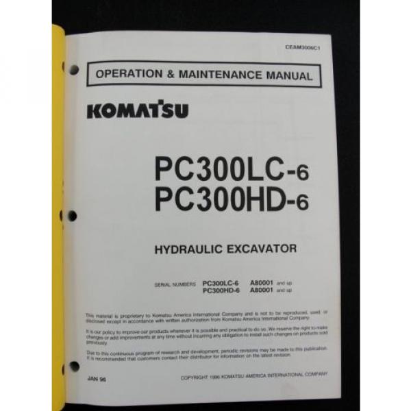 Komatsu Barbuda  excavator operators owner users manual PC300LC-6 PC300HD-6 CEAM3006C1 #2 image